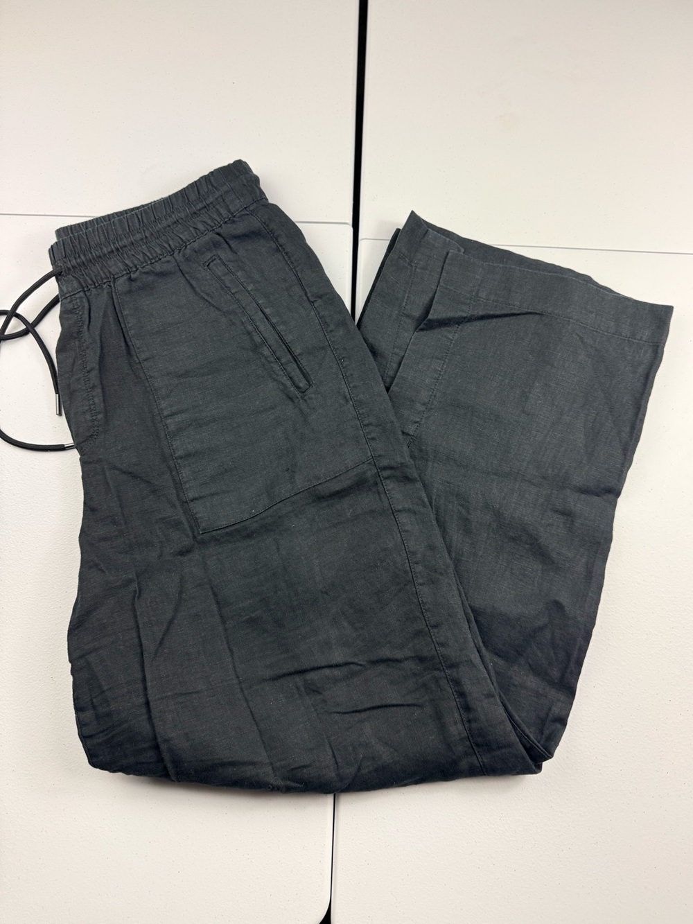 Athleta women’s Black Linen-Style Drawstring pants
